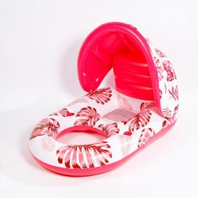 1pc Thick Large Swimming Pool Float With Cup Holder And Sunshade, Essential For Pool Parties And Beaches, Comes With A Manual Air Pump (Option: Style1 Pink)